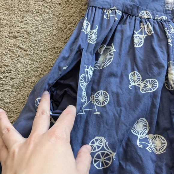 Blue Bicycle Print Dress - Picture 3 of 4